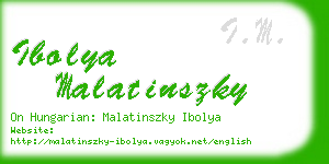 ibolya malatinszky business card